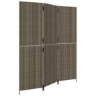 vidaXL Room Divider 3 Panels Gray Poly Rattan
