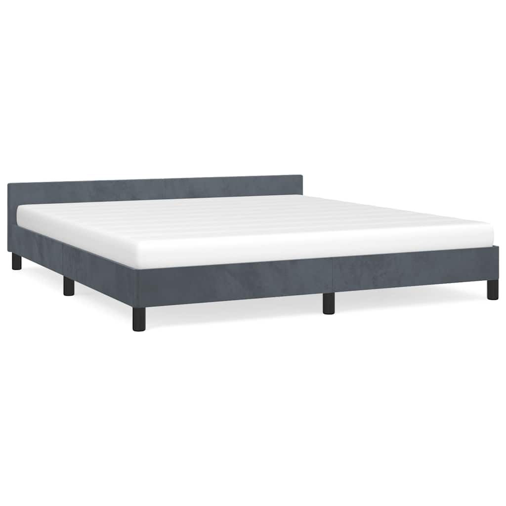 vidaXL Bed Frame without Mattress Dark Grey California King Velvet