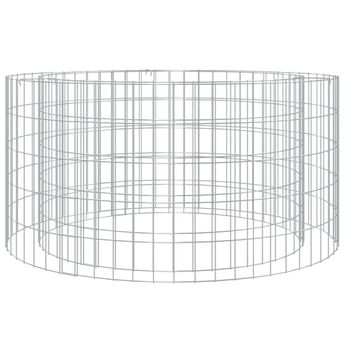 vidaXL Gabion Fire Pit Ø 100 cm Galvanised Iron