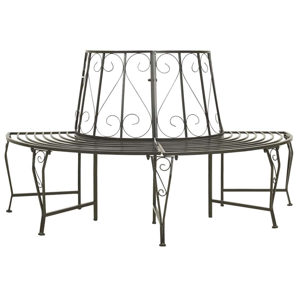 vidaXL Garden Half Round Tree Bench 160 cm Steel
