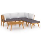 vidaXL 6 Piece Garden Lounge Set with Cushions Solid Acacia Wood