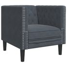 vidaXL Chesterfield Sofa Chair Dark Gray Velvet