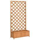 vidaXL Planter with Trellis Brown Solid Wood Fir