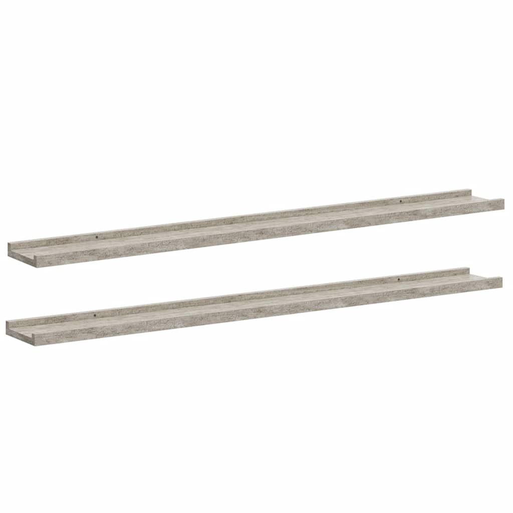 vidaXL Wall Shelves 2 pcs Concrete Gray 39.4"x3.5"x1.2"