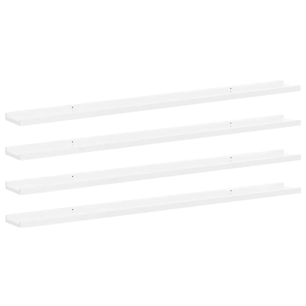 vidaXL Wall Shelves 4 pcs High Gloss White 45.3"x3.5"x1.2"