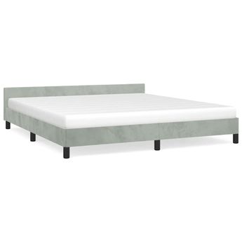 vidaXL Bed Frame without Mattress Light Grey King Velvet