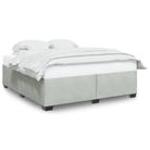 vidaXL Bed Frame without Mattress Light Grey King Velvet