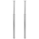 vidaXL 2 Telescopic Table Legs Stainless Steel 28"-43.3"