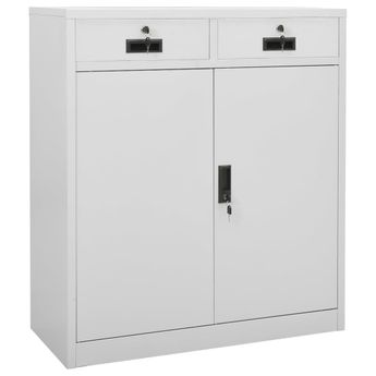 vidaXL Office Cabinet Light Gray 35.4"x15.7"x40.2" Steel