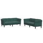 vidaXL 2 Piece Sofa Set Dark Green Velvet