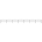 vidaXL Garden Fence with Spear Top Steel 1248x100 cm Black