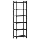 vidaXL Bookcase 6-Tier Black 23.6"x11.8"x74" Engineered Wood