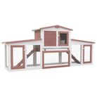 vidaXL Outdoor Large Rabbit Hutch Brown and White 79.1"x17.7"x33.5" Wood