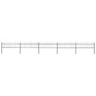 vidaXL Garden Fence with Spear Top Steel 892.5x60 cm Black