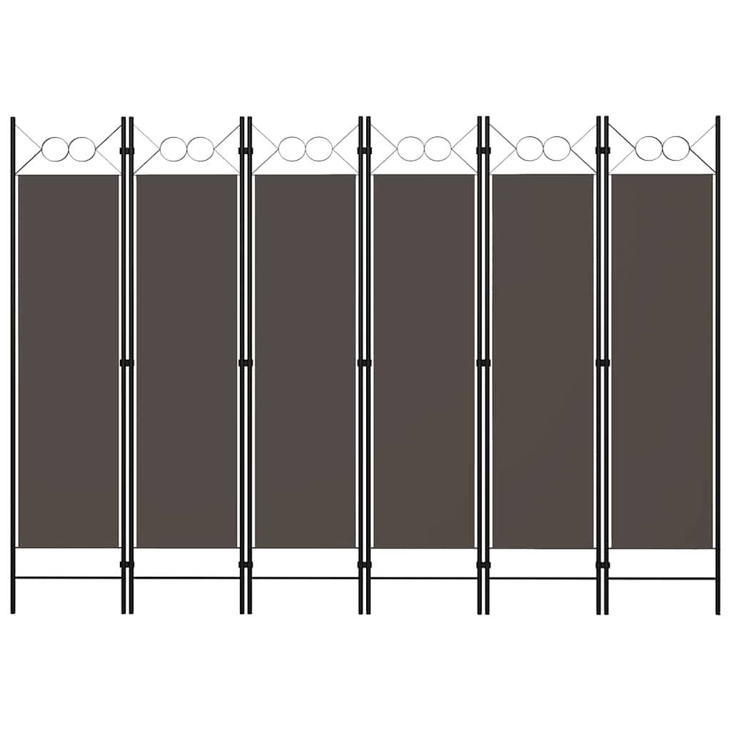 vidaXL 6-Panel Room Divider Anthracite 240x180 cm
