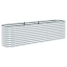 vidaXL Garden Raised Bed 320x80x81 cm Galvanised Steel Silver