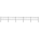 vidaXL Garden Fence with Hoop Top Steel 892.5x80 cm Black