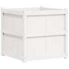 vidaXL Garden Planter White 70x70x70 cm Solid Wood Pine