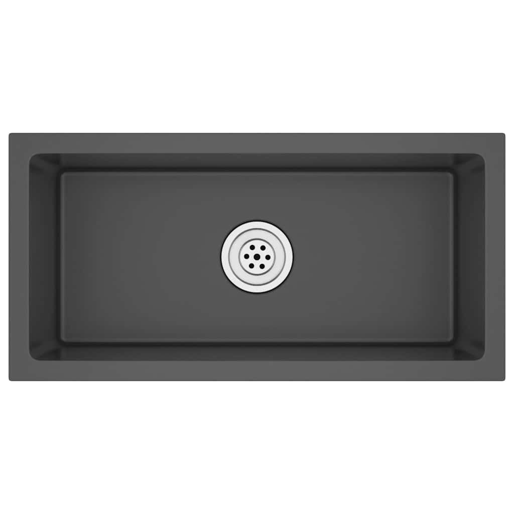 vidaXL Handmade Kitchen Sink Black Stainless Steel