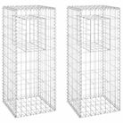 vidaXL Gabion Basket Posts 2 pcs 40x40x100 cm Iron