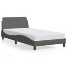 vidaXL Bed Frame "Dover" Dark Gray 39.4"x79.9" Fabric