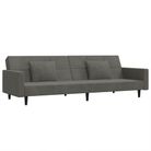 vidaXL 2-Seater Sofa Bed with Two Pillows Dark Gray Velvet