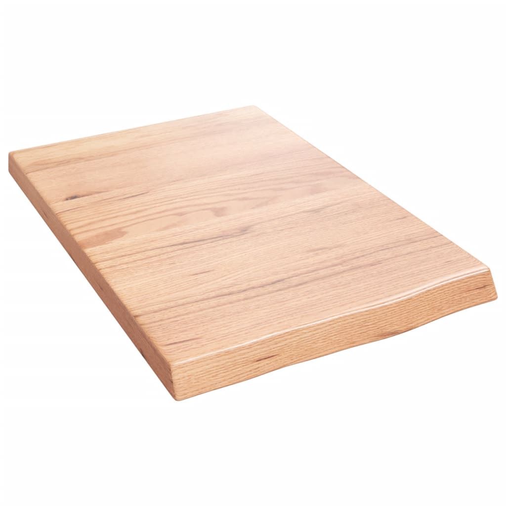 vidaXL Bathroom Countertop Light Brown 15.7"x23.6"x(0.8"-1.6") Treated Solid Wood