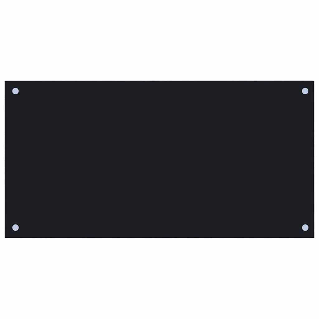 vidaXL Kitchen Backsplash Black 31.5"x15.7" Tempered Glass