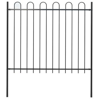 vidaXL Garden Fence BOXTEL with Hoop Top Steel 181x150 cm Black