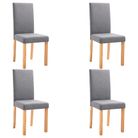 vidaXL Dining Chairs 4 pcs Light Gray Fabric