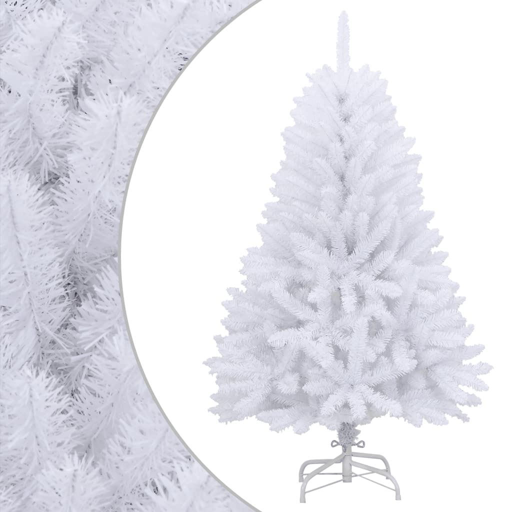 vidaXL Artificial Hinged Christmas Tree with Stand White 59.1"