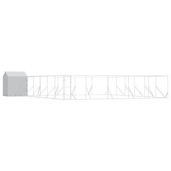 vidaXL Outdoor Dog Kennel with Roof Silver 12x12x2.5 m Galvanised Steel