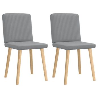 vidaXL Dining Chairs 2 pcs Light Gray Fabric