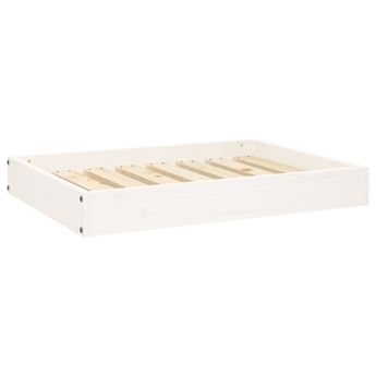 vidaXL Dog Bed White 71.5x54x9 cm Solid Wood Pine