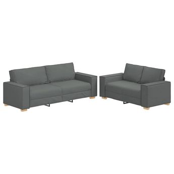 vidaXL 2 Piece Sofa Set with Cushions Dark Gray Fabric