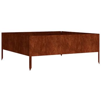 vidaXL Garden Raised Bed 39.4"x39.4"x16.1" Corten Steel