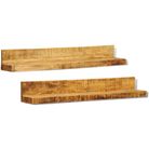 vidaXL Solid Wood Wall Mounted Display Shelf 2 pcs