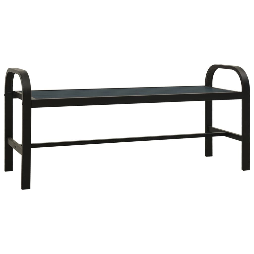 vidaXL Patio Bench 49" Steel and WPC Black