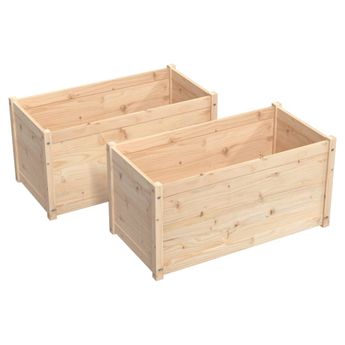 vidaXL Garden Planters 2 pcs 39.4"x19.7"x19.7" Solid Wood Pine