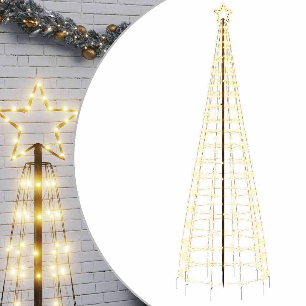 vidaXL LED Christmas Tree with Spikes 570 LEDs Warm White 118.1"