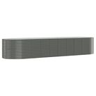 vidaXL Garden Raised Bed Galvanized Steel 155.9"x39.4"x26.8" Gray