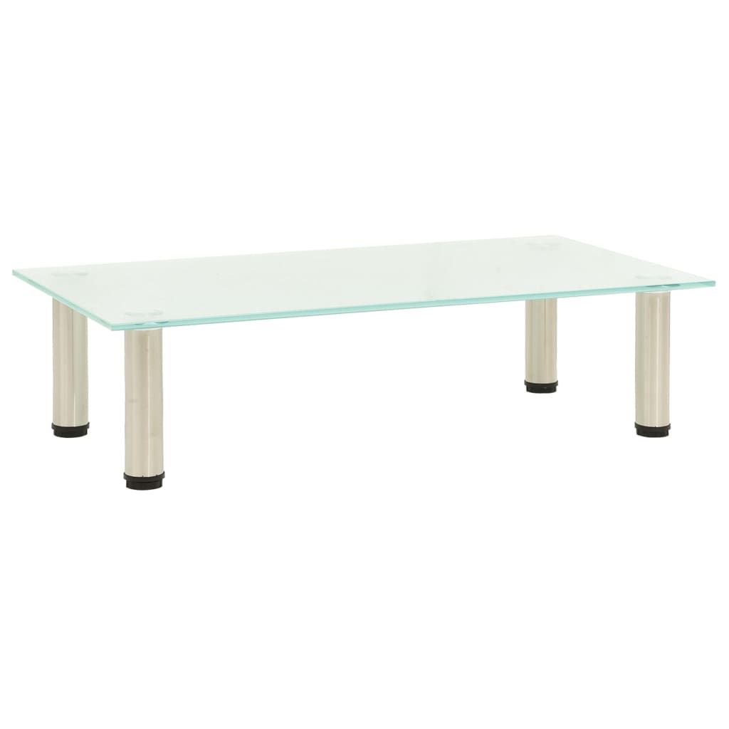 vidaXL TV Stand Frosted 23.6"x13.8"x6.7" Tempered Glass