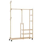 vidaXL Clothes Rack with Shelves and Wheels 100x38x175.5 cm Bamboo