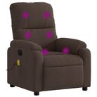 vidaXL Massage Recliner Chair Brown Microfibre Fabric