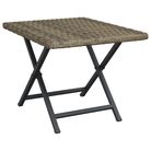 vidaXL Folding Table Gray 17.7"x13.8"x12.6" Poly Rattan