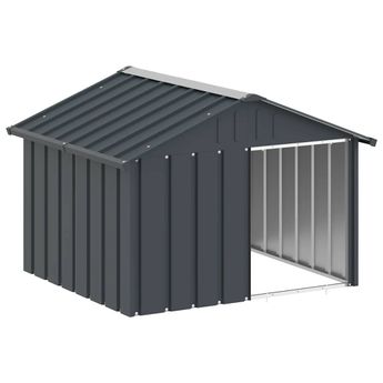 vidaXL Dog House Anthracite 45.9"x40.6"x32.1" Galvanized Steel