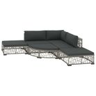 vidaXL 6 Piece Patio Lounge Set with Cushions Poly Rattan Gray