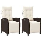 vidaXL Reclining Garden Chairs 2 pcs with Footrest Brown Poly Rattan