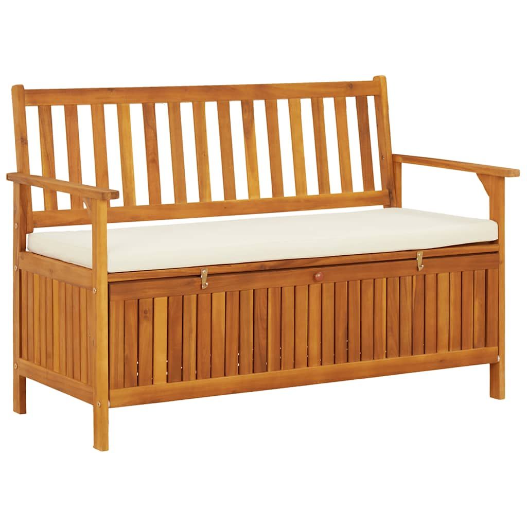 vidaXL Garden Storage Bench Solid Acacia Wood 120x63x84 cm