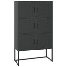vidaXL Highboard Black 80x35x135 cm Steel